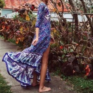 NEW Wild Magnolia Wrap Floral Boho Gown Dress